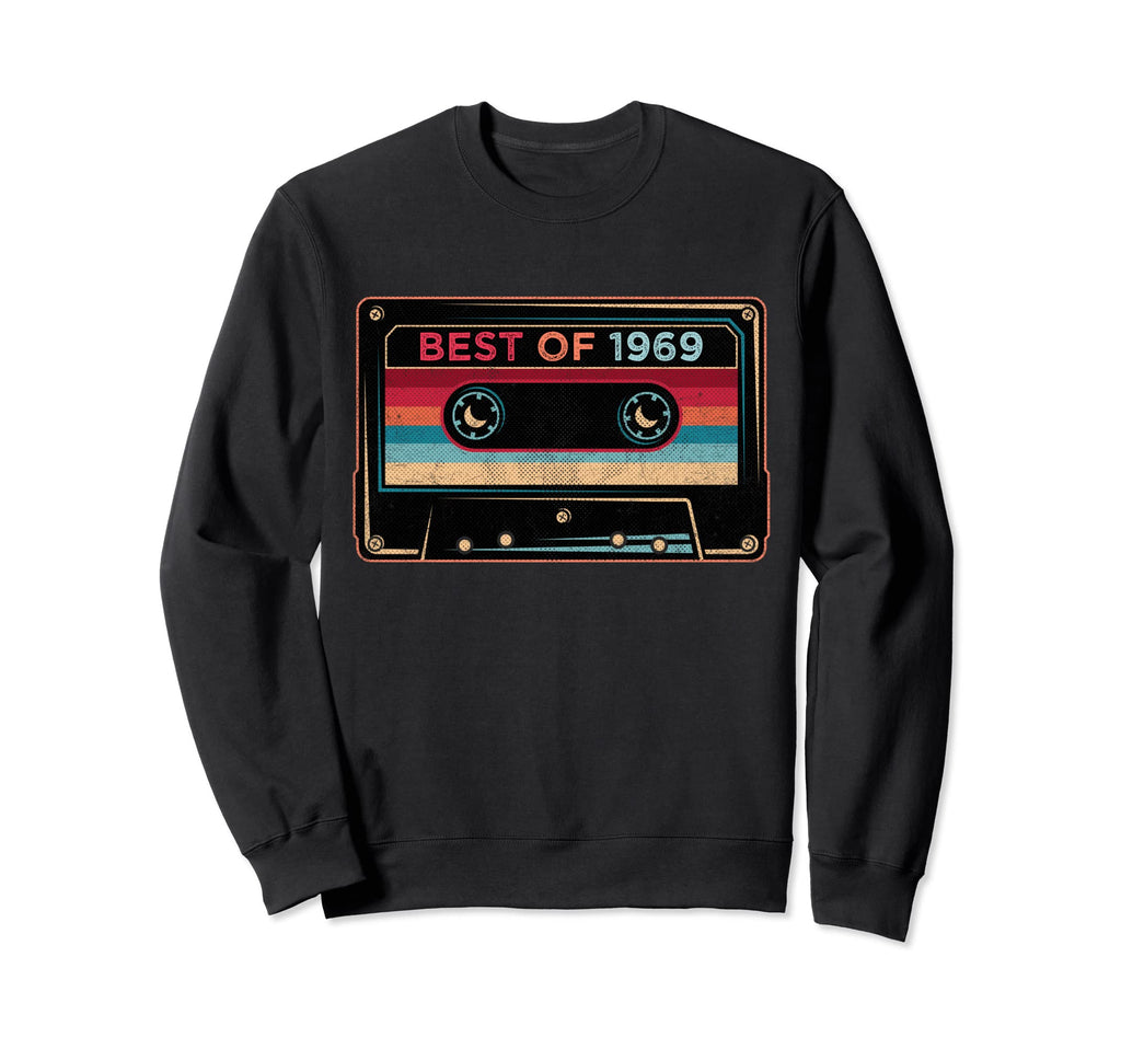 Best 1969 Colorful Cassette Sweatshirt - Fun Novelty Design for Adults - T-Shirt, Sweatshirt, Hoodie