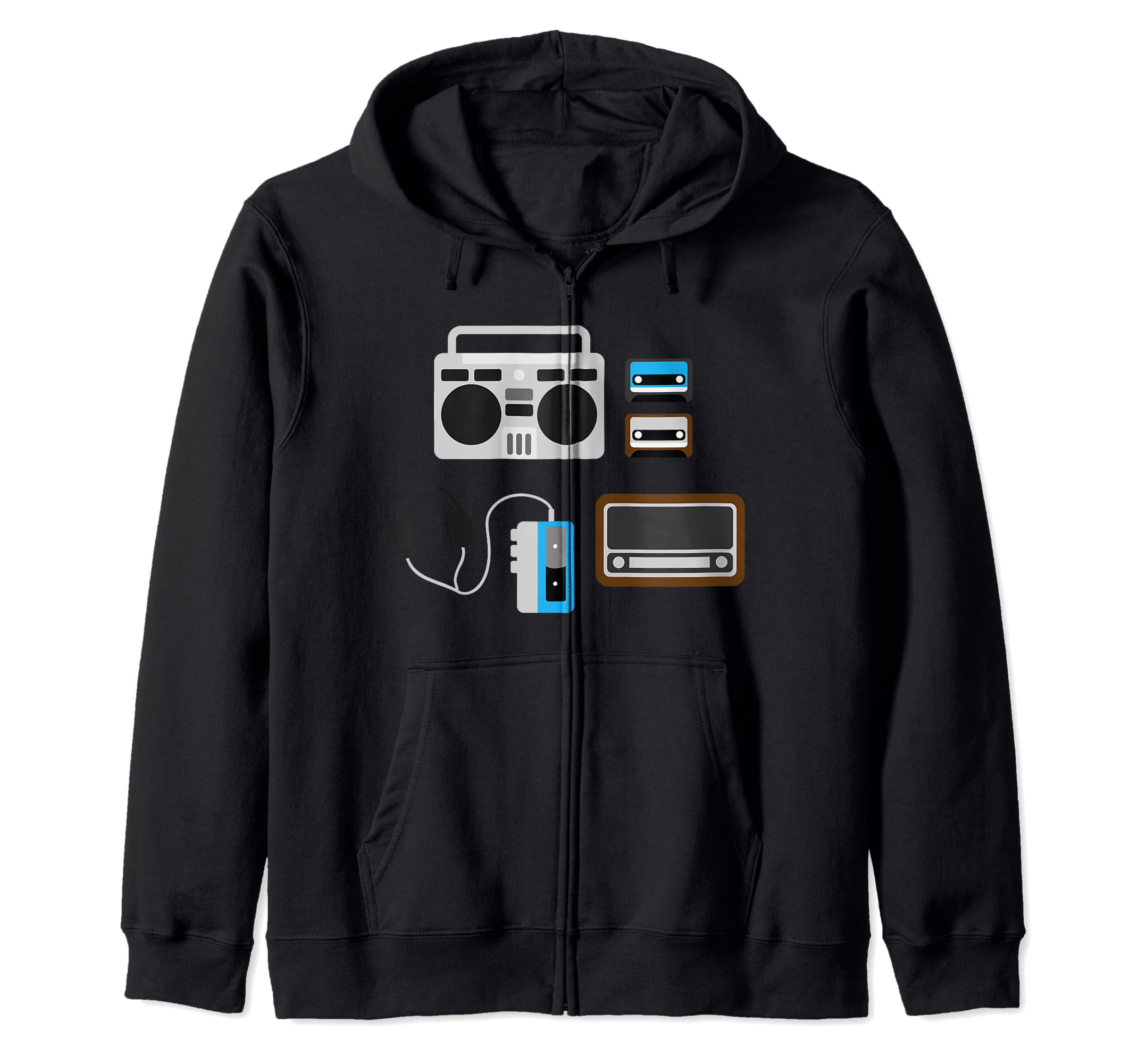 Music Radio Boombox Cassette Tape Listen T-Shirt - Graphic Print Unisex - T-Shirt, Sweatshirt, Hoodie