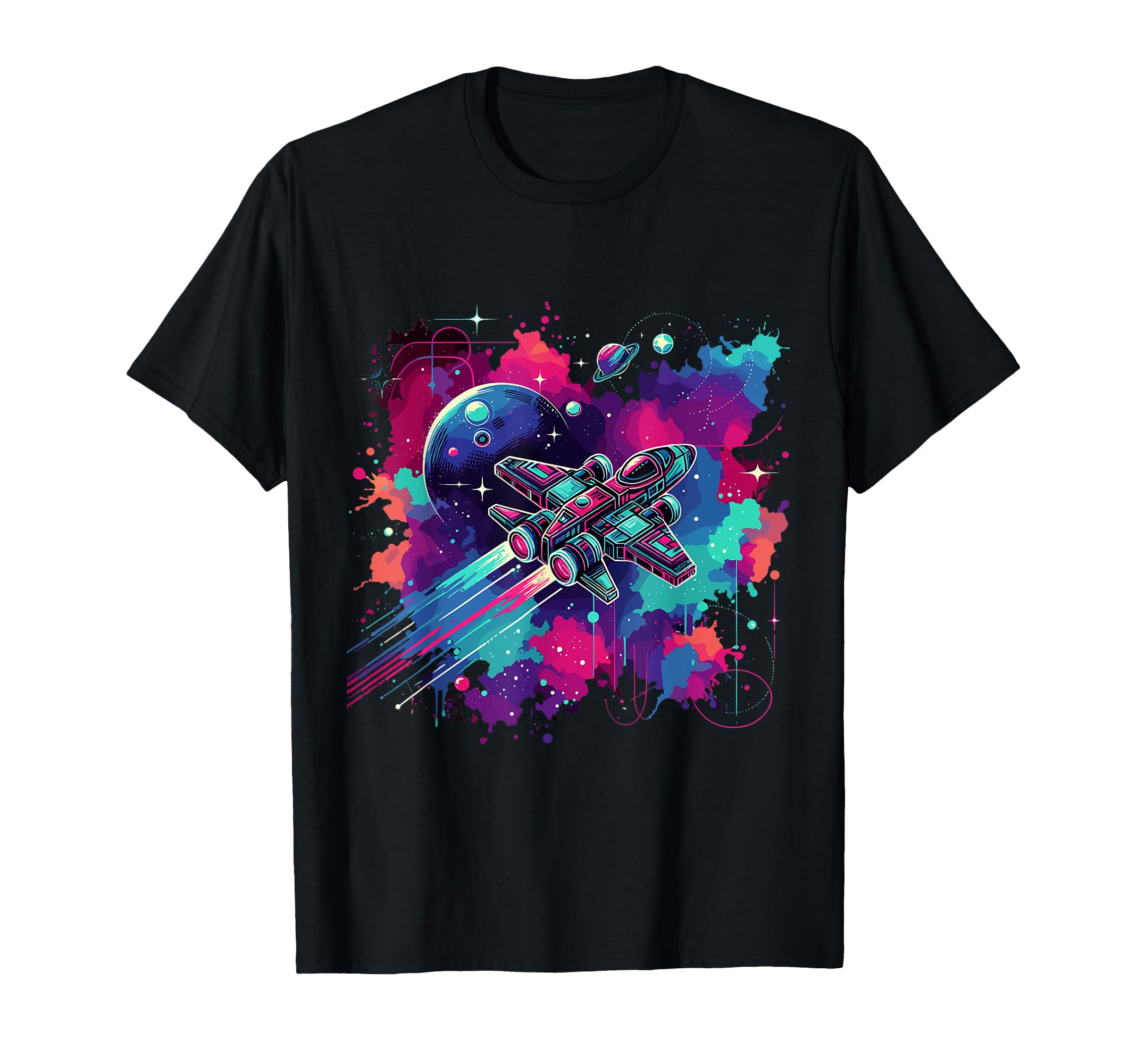 Cosmic Arcade Spaceship Adventure T-Shirt - Novelty Apparel Men Women - T-Shirt, Sweatshirt, Hoodie