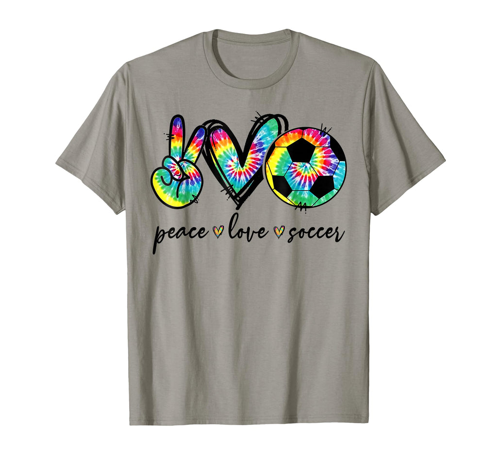 Peace Love Soccer Tie Dye Funny Soccer T-Shirt - Unique Graphic Men Women - T-Shirt, Sweatshirt, Hoodie