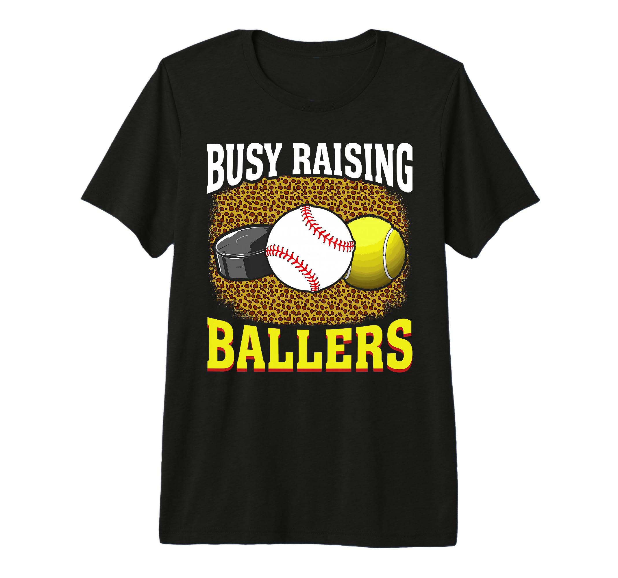 Busy Raising Ballers Hockey Baseball T-Shirt - Graphic Print for Adults - T-Shirt, Sweatshirt, Hoodie