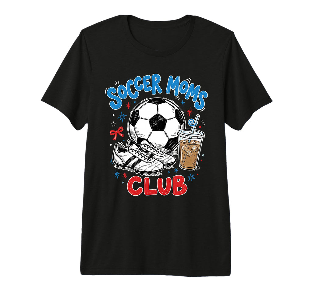 Soccer Moms Club Iced Coffee Cleats T-Shirt - Graphic Print for Adults - T-Shirt, Sweatshirt, Hoodie