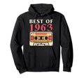 Best 1963 Cassette Tape 80 Years Old Hoodie - Unique Graphic for Adults - T-Shirt, Sweatshirt, Hoodie