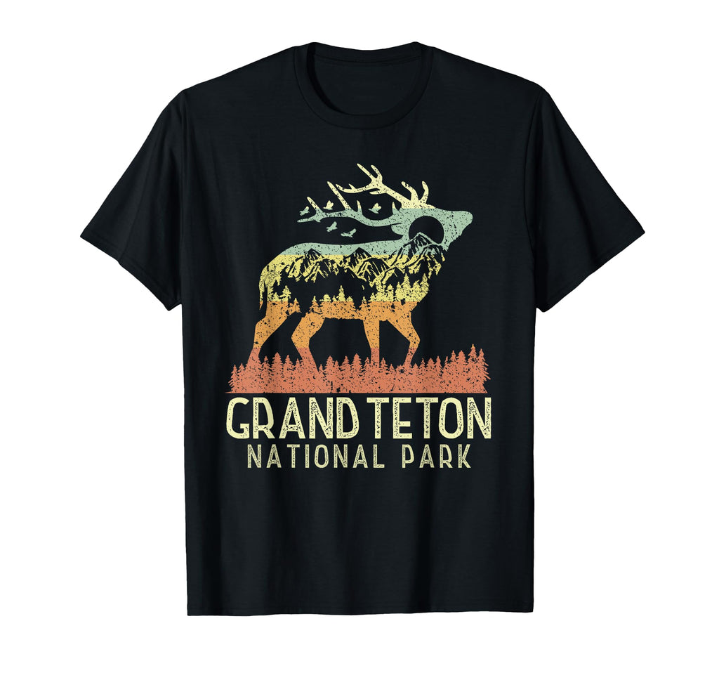 Grand Teton National Park Mountain Elk T-Shirt - Novelty Apparel Unisex - T-Shirt, Sweatshirt, Hoodie