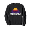 Synthwave Sunset Over Mountains Sweatshirt - Trendy Graphic for Adults - T-Shirt, Sweatshirt, Hoodie