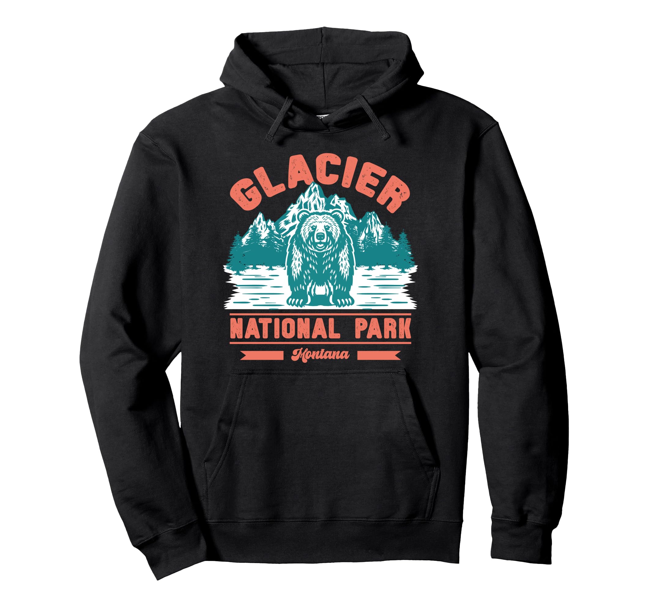 Bear Glacier National Park Montana Hoodie - Minimalist Print Unisex - T-Shirt, Sweatshirt, Hoodie