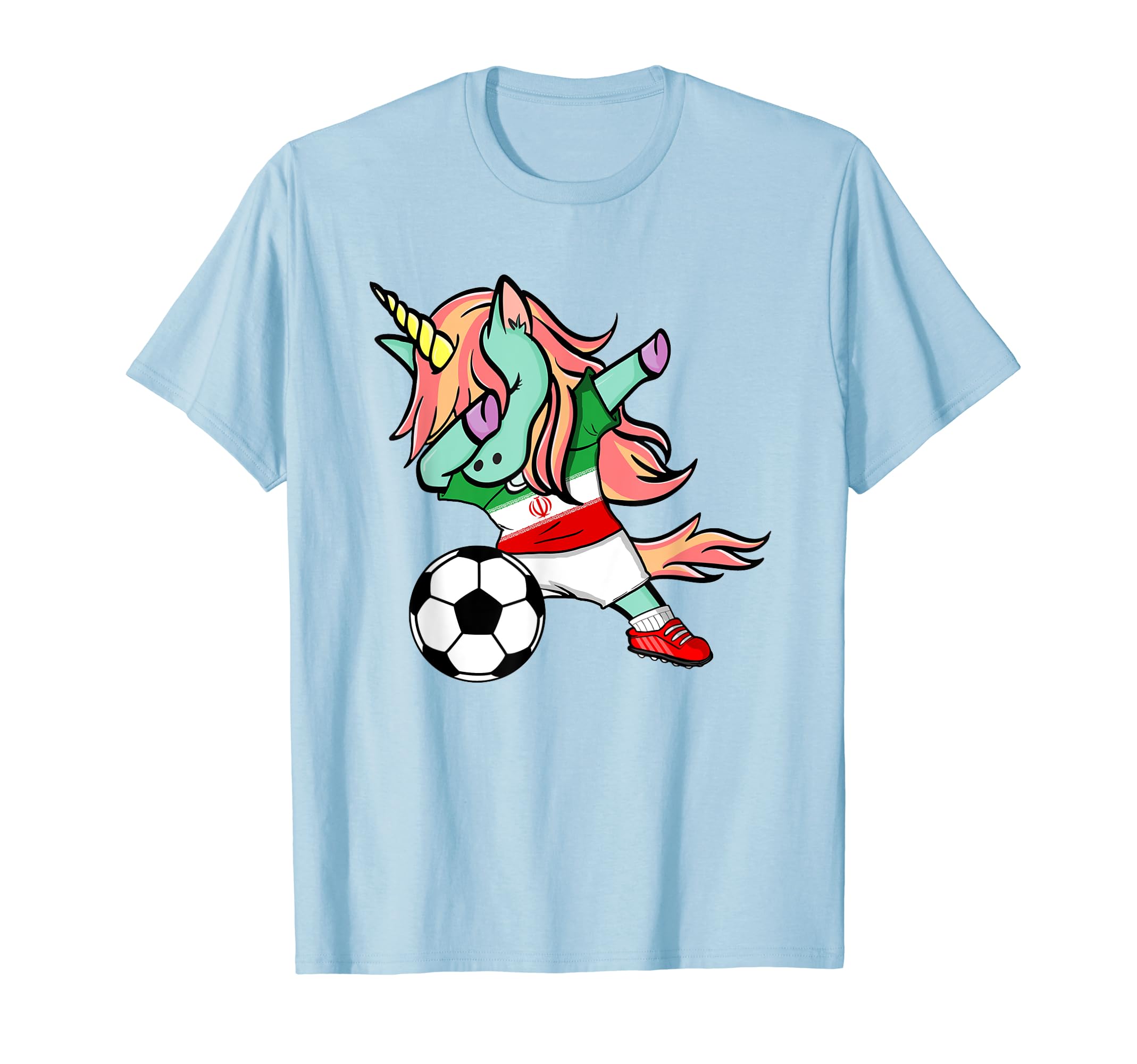 Funny Dabbing Unicorn Iran Football T-Shirt - Custom Art Print Men Women - T-Shirt, Sweatshirt, Hoodie