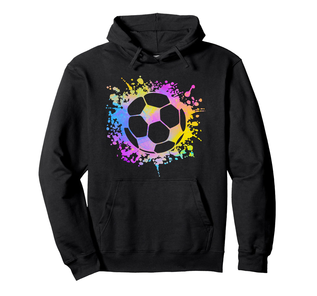 Soccer Ball Watercolor Paint Splashes Hoodie - Trendy Graphic Men Women - T-Shirt, Sweatshirt, Hoodie