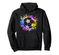 Soccer Ball Watercolor Paint Splashes Hoodie - Trendy Graphic Men Women - T-Shirt, Sweatshirt, Hoodie