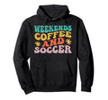 Funny Weekends Coffee And Soccer Hoodie - Minimalist Print Men Women - T-Shirt, Sweatshirt, Hoodie