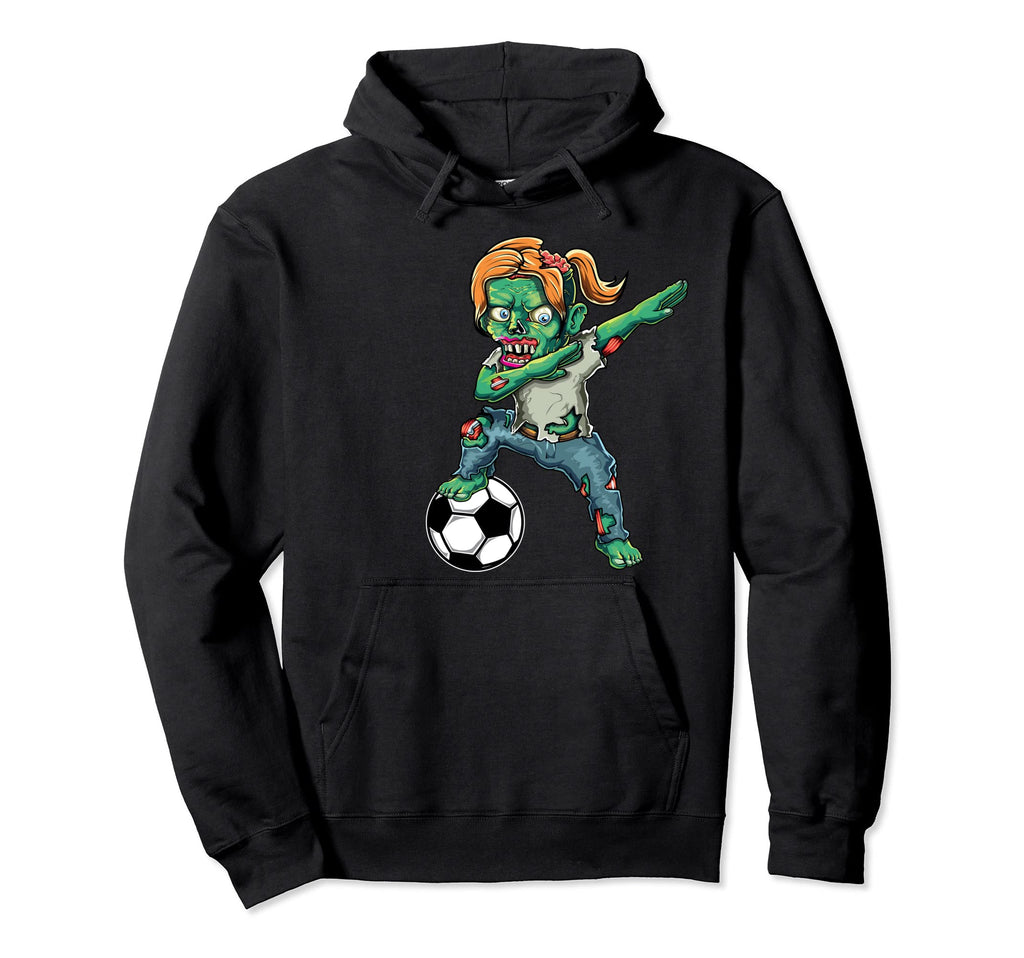 Female Zombie Halloween Soccer Lover Hoodie - Trendy Graphic for Adults - T-Shirt, Sweatshirt, Hoodie