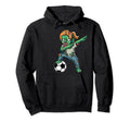 Female Zombie Halloween Soccer Hoodie - Fun Novelty Design for Adults - T-Shirt, Sweatshirt, Hoodie
