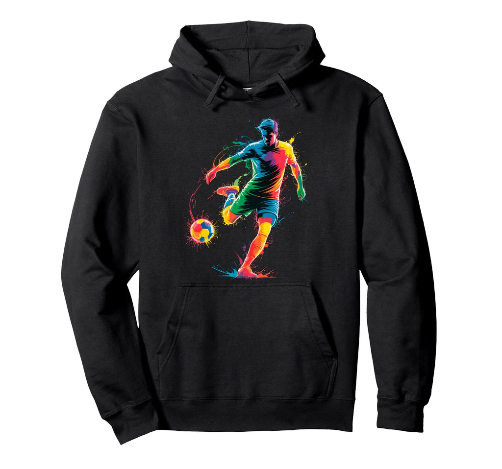 Colorful Funny Soccer Player Fan Game Hoodie - Graphic Print for Adults - T-Shirt, Sweatshirt, Hoodie