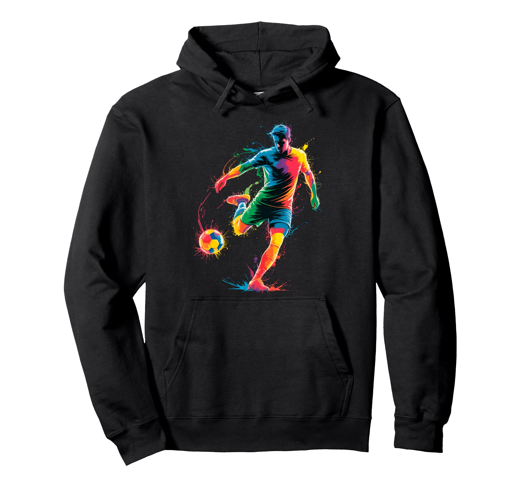 Colorful Funny Soccer Player Fan Game Hoodie - Graphic Print for Adults - T-Shirt, Sweatshirt, Hoodie