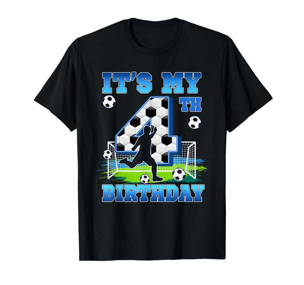 Its My 4Th Birthday 4 Year Old Soccer T-Shirt - Minimalist Print Unisex - T-Shirt, Sweatshirt, Hoodie