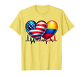 Usa Colombia Heartbeat America T-Shirt - Custom Art Print Men Women - T-Shirt, Sweatshirt, Hoodie