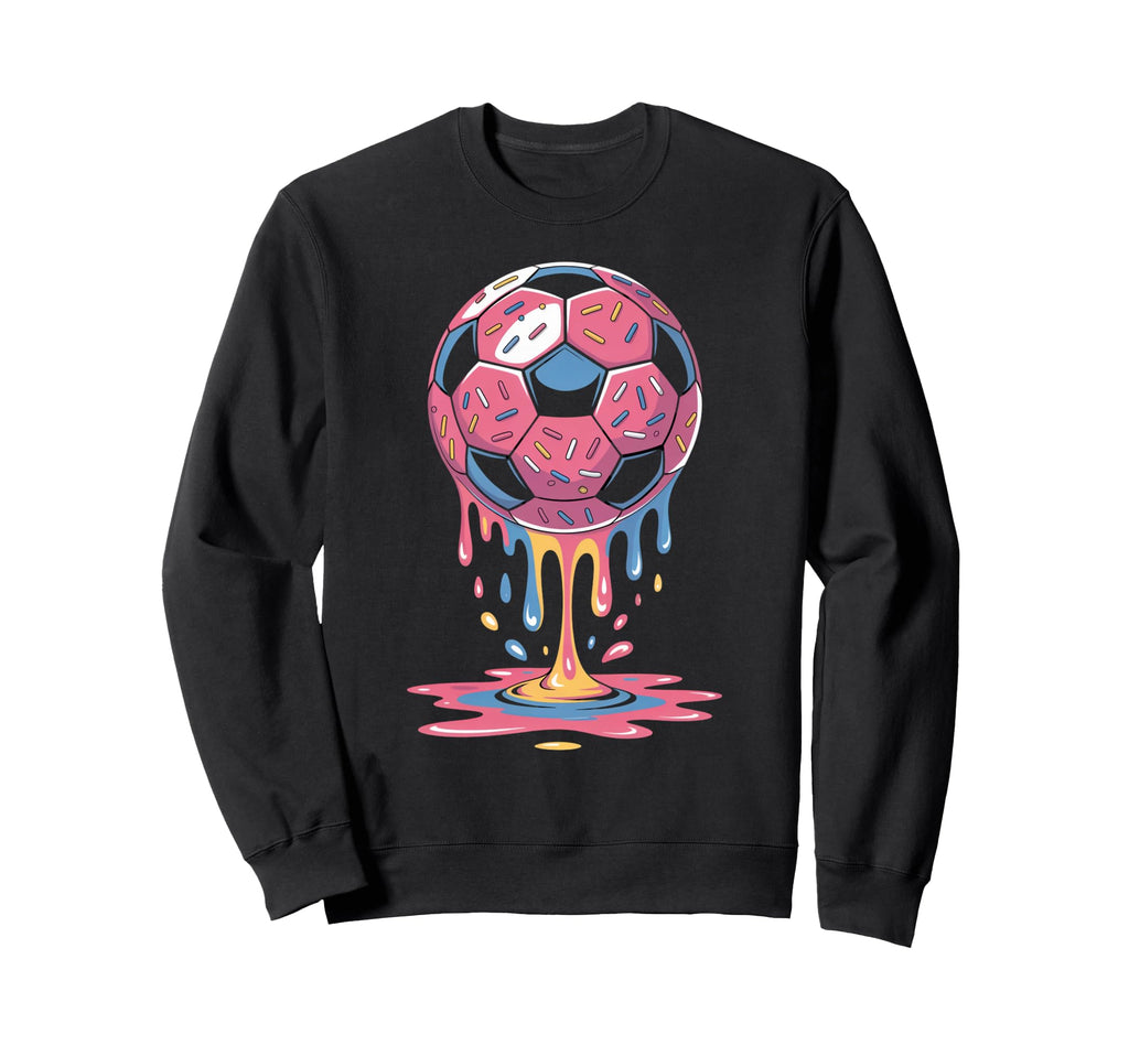 Soccer Ball Drip Ice Cream Sweatshirt - Casual Everyday Wear for Adults - T-Shirt, Sweatshirt, Hoodie