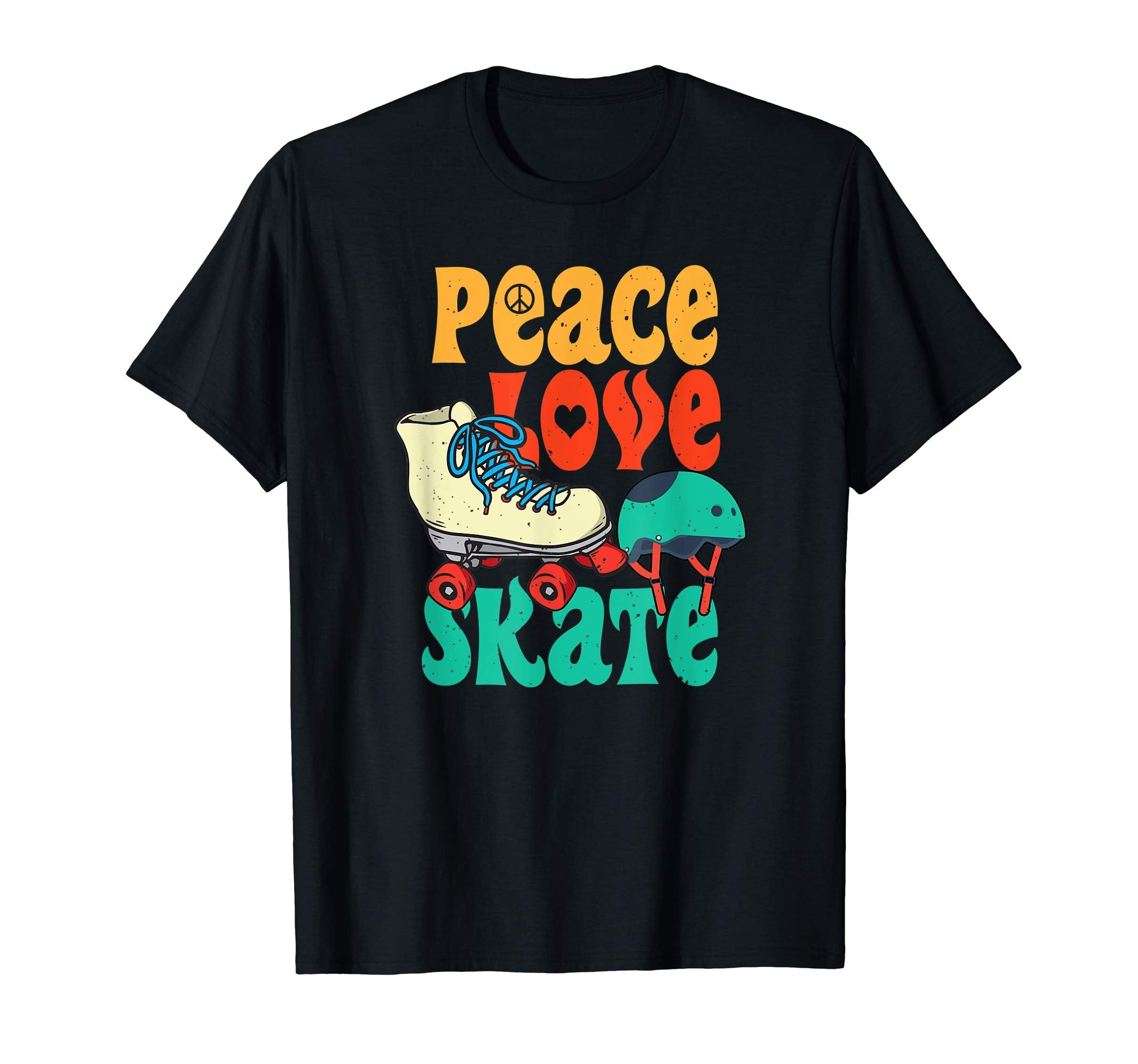 Peace Love Skate Gift Roller Skating T-Shirt - Fun Novelty Design Unisex - T-Shirt, Sweatshirt, Hoodie