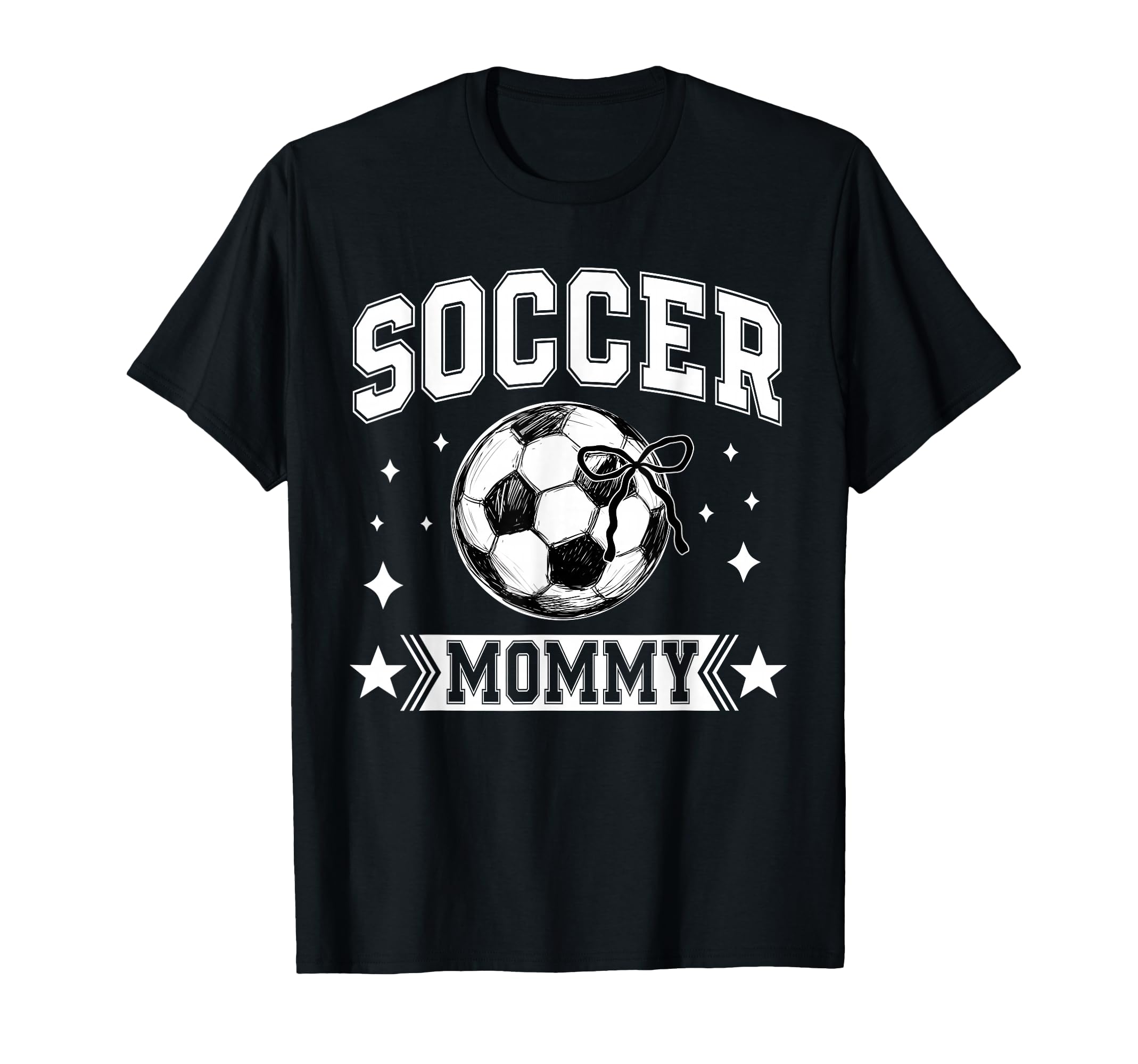 Coquette Bow Soccer Mommy Soccer Team Sport T-Shirt - Graphic Print Unisex - T-Shirt, Sweatshirt, Hoodie