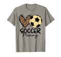 Soccer Mammy Heart Leopard Matching T-Shirt - Graphic Print Men Women - T-Shirt, Sweatshirt, Hoodie