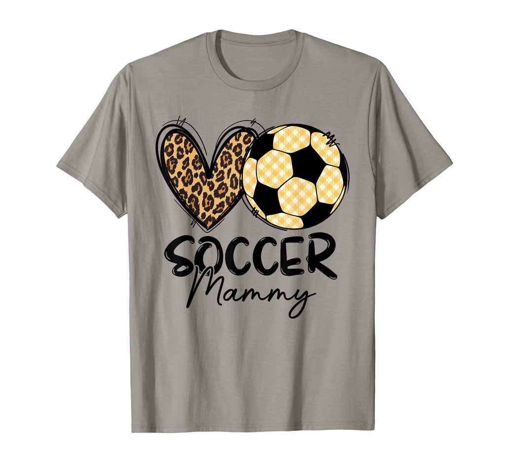 Soccer Mammy Heart Leopard Matching Family T-Shirt - Novelty Apparel Unisex - T-Shirt, Sweatshirt, Hoodie