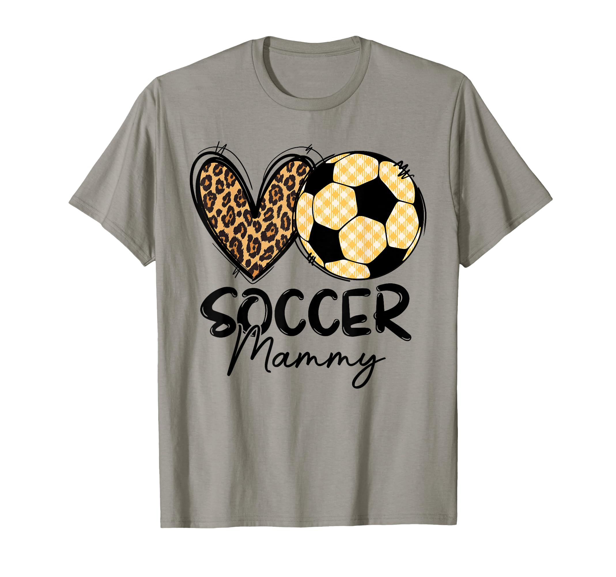 Soccer Mammy Heart Leopard Matching Family T-Shirt - Novelty Apparel Unisex - T-Shirt, Sweatshirt, Hoodie