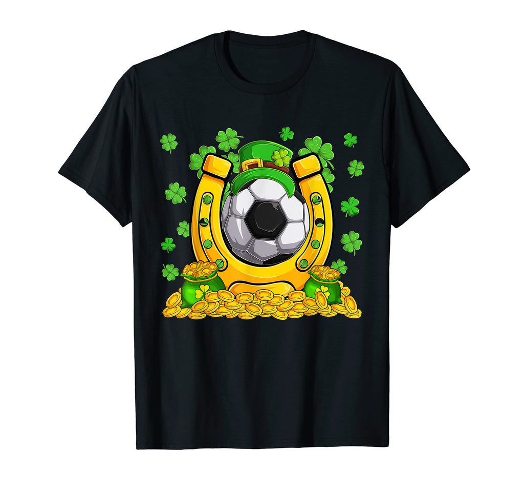 St Patricks Day Soccer Ball Clovers T-Shirt - Minimalist Print Men Women - T-Shirt, Sweatshirt, Hoodie