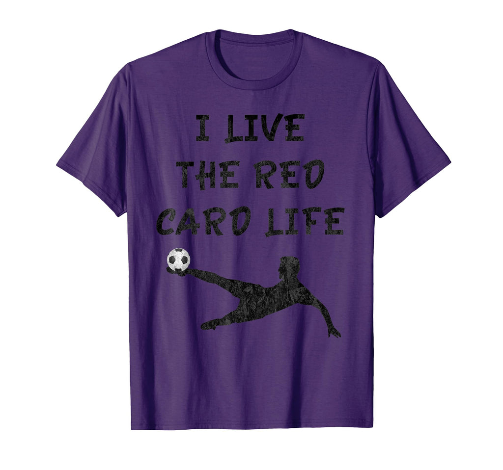 I Live Red Card Life Soccer Distressed T-Shirt - Graphic Print Men Women - T-Shirt, Sweatshirt, Hoodie