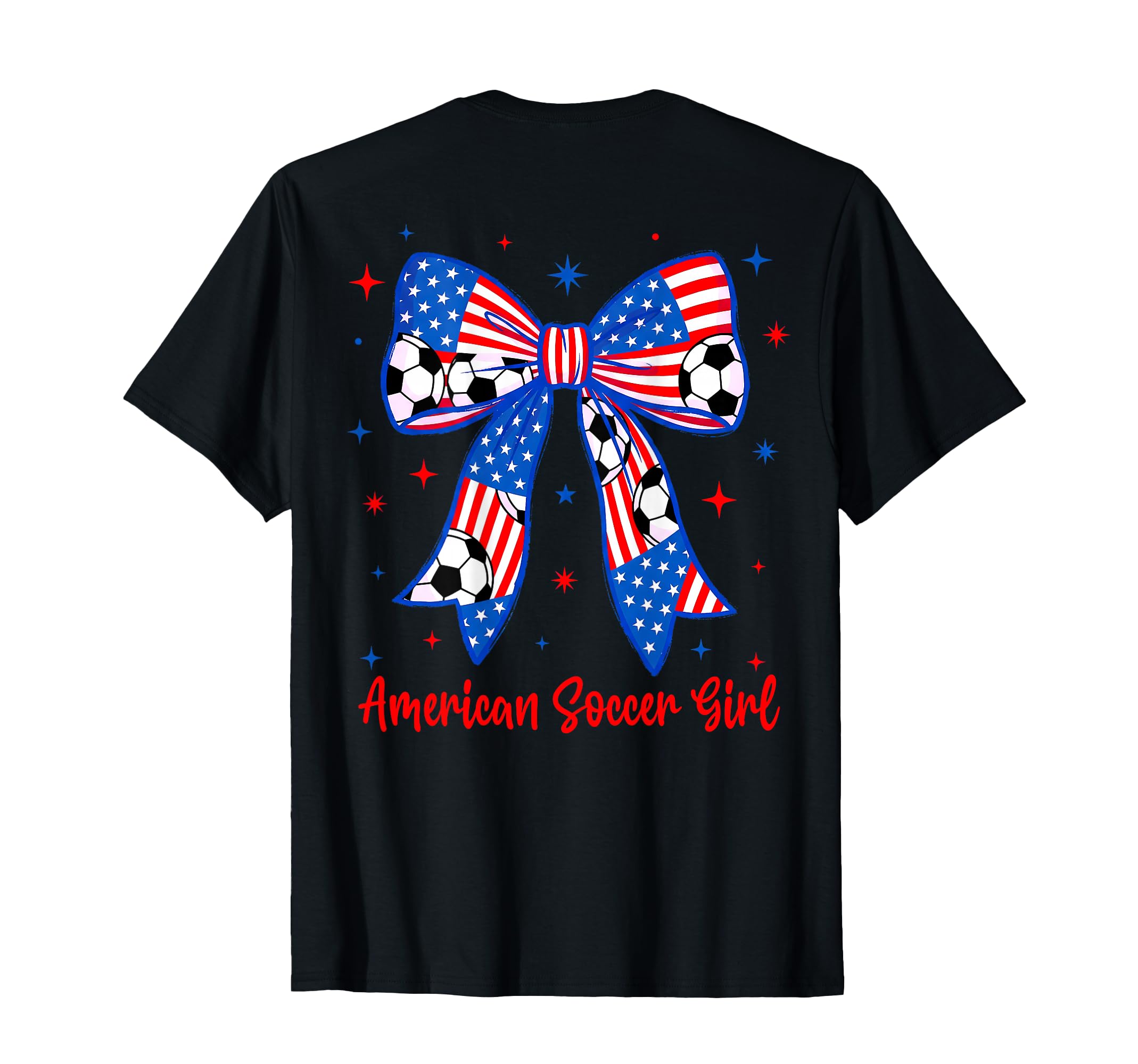Coquette Bow American Flag Soccer 4Th T-Shirt - Streetwear Style Men Women - T-Shirt, Sweatshirt, Hoodie