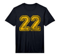 Number 22 Sport Yellow Distressed T-Shirt - Minimalist Print Men Women - T-Shirt, Sweatshirt, Hoodie