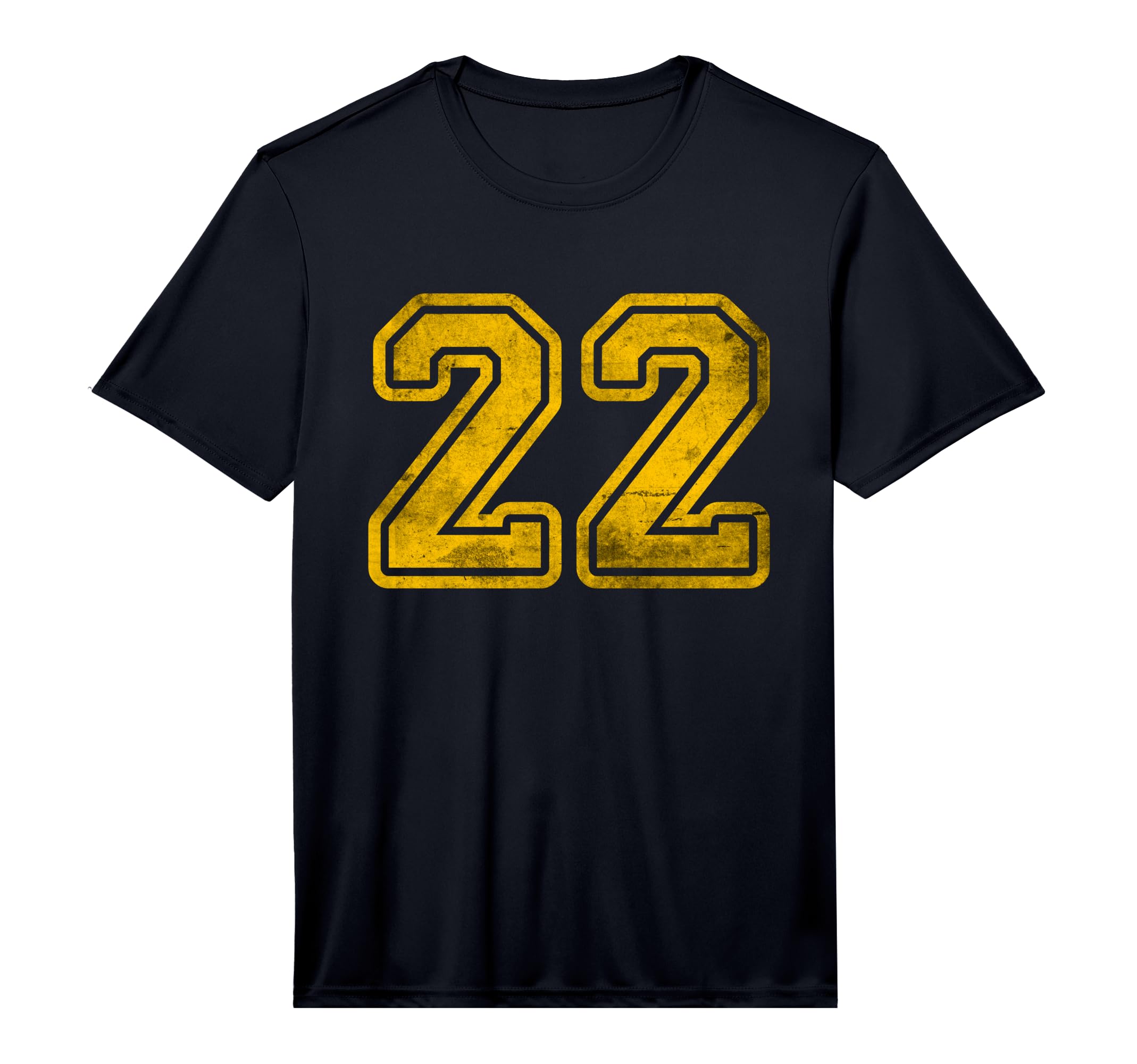 Number 22 Sport Yellow Distressed T-Shirt - Minimalist Print Men Women - T-Shirt, Sweatshirt, Hoodie