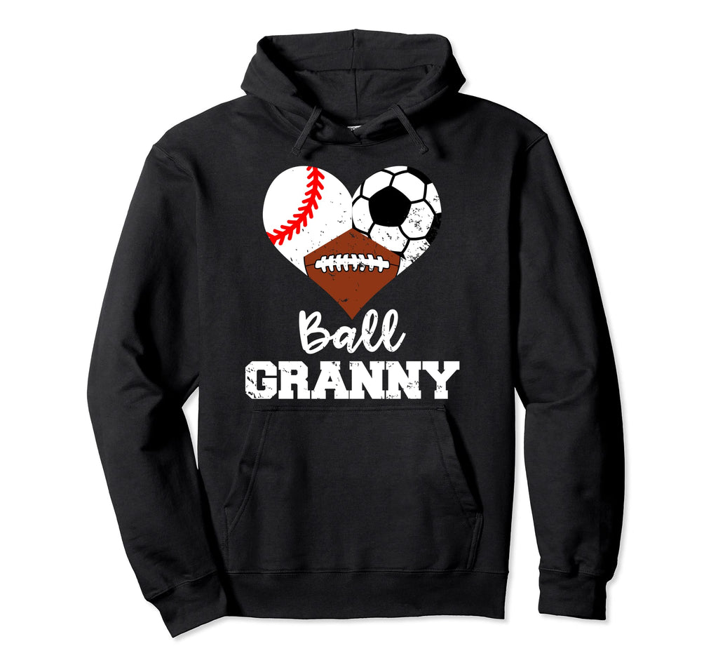 Ball Granny Heart Funny Baseball Hoodie - Minimalist Print for Adults - T-Shirt, Sweatshirt, Hoodie
