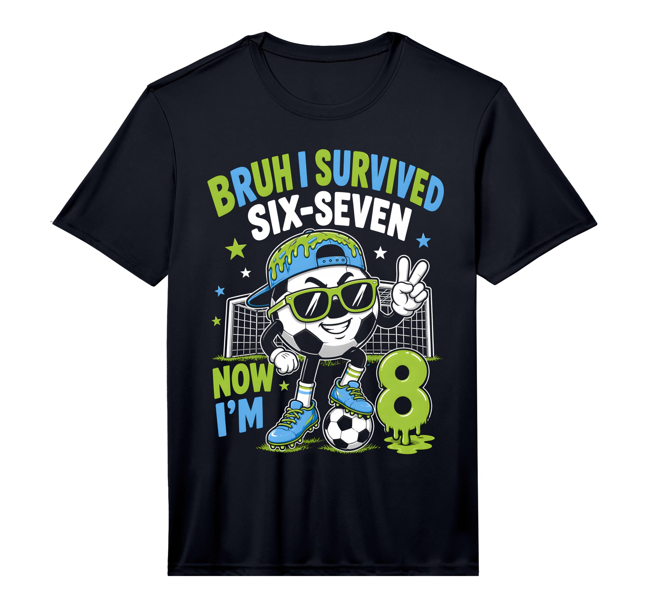 8Th Birthday Soccer Ice Cream Drip 8 T-Shirt - Streetwear Style for Adults - T-Shirt, Sweatshirt, Hoodie