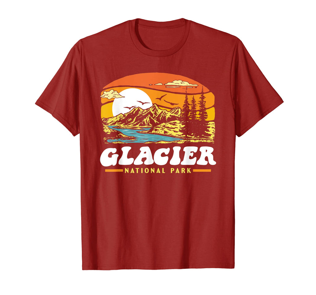 Glacier National Park 80S Mountains T-Shirt - Trendy Graphic for Adults - T-Shirt, Sweatshirt, Hoodie