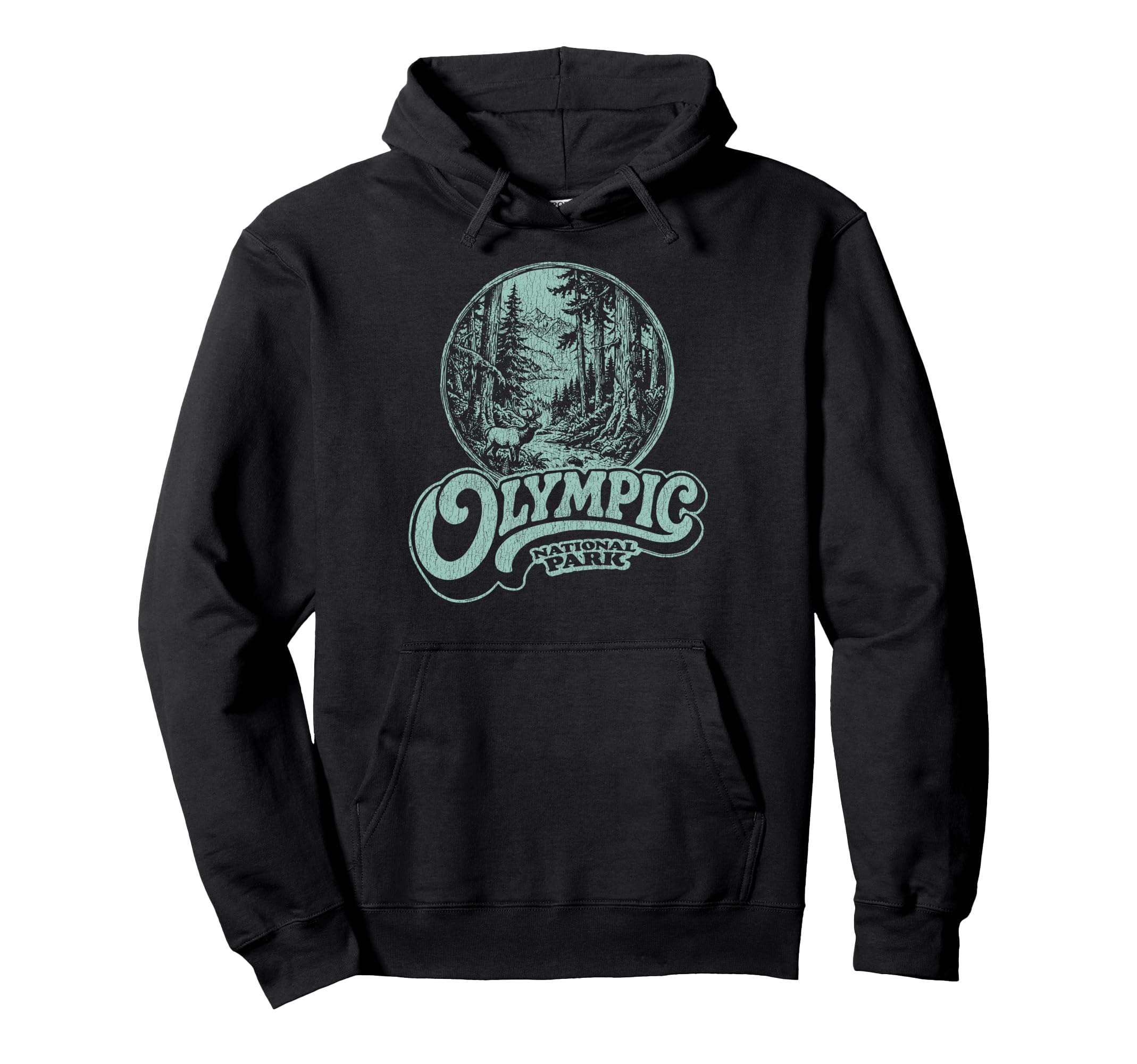 Olympic National Park 80S Pnw Hoodie - Trendy Graphic Unisex - T-Shirt, Sweatshirt, Hoodie
