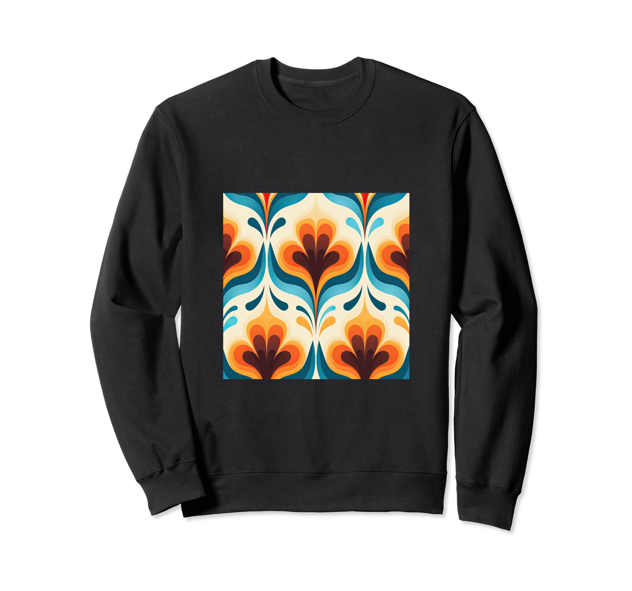 70S Wallpaper Flowers Floral Sweatshirt - Casual Everyday Wear Unisex - T-Shirt, Sweatshirt, Hoodie