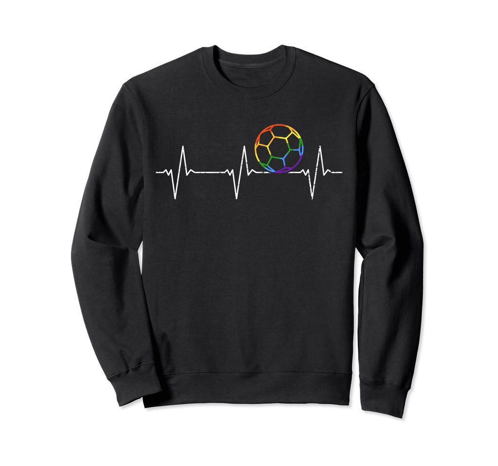 I Love Soccer Heartbeat Rainbow Sweatshirt - Custom Art Print for Adults - T-Shirt, Sweatshirt, Hoodie