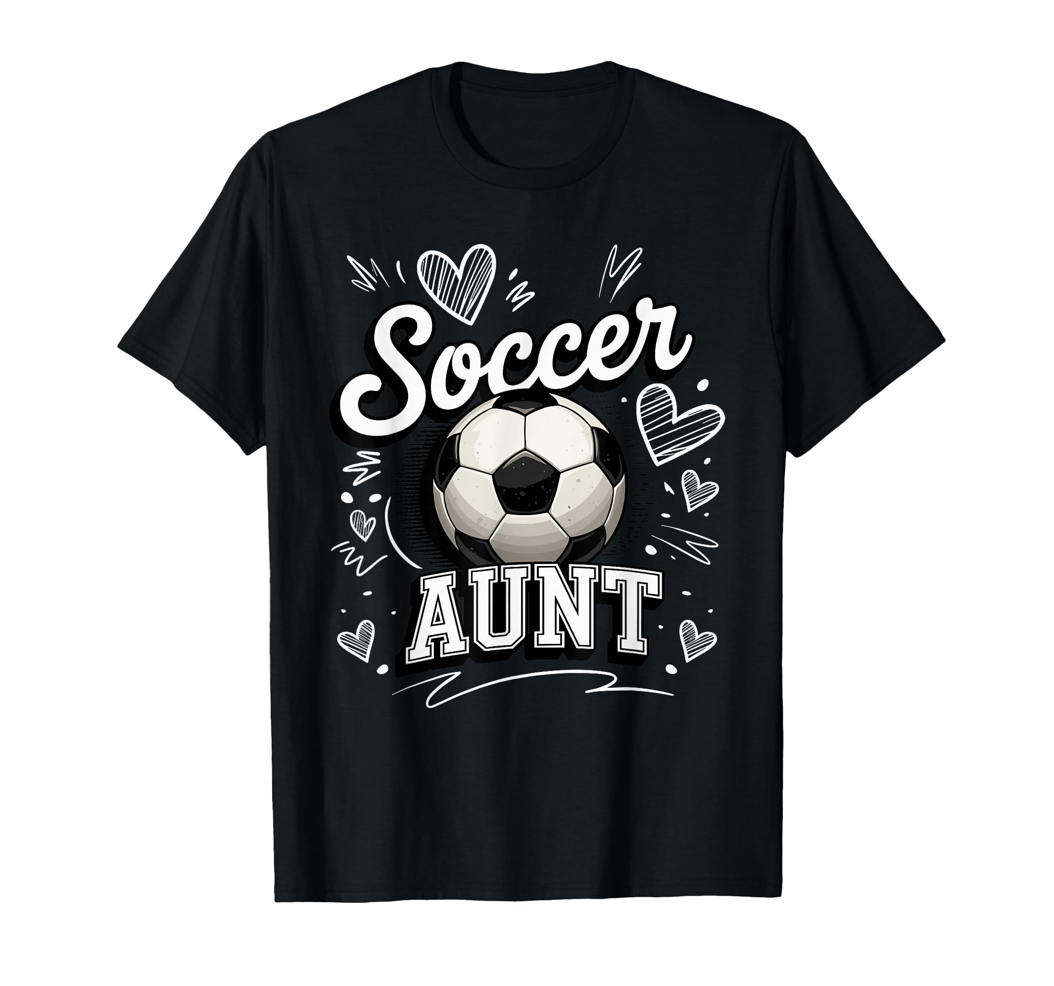 Soccer Aunt Heart Football Game Day T-Shirt - Unique Graphic Men Women - T-Shirt, Sweatshirt, Hoodie
