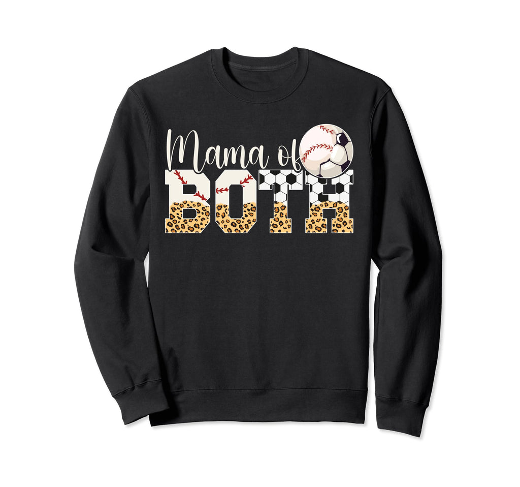 Mama Both Baseball Soccer Mom Soccer Sweatshirt - Minimalist Print Unisex - T-Shirt, Sweatshirt, Hoodie