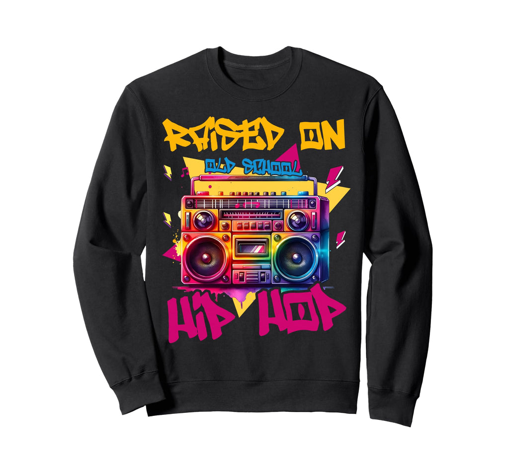 Raised Old School Hip Hop Cassette Sweatshirt - Minimalist Print Unisex - T-Shirt, Sweatshirt, Hoodie
