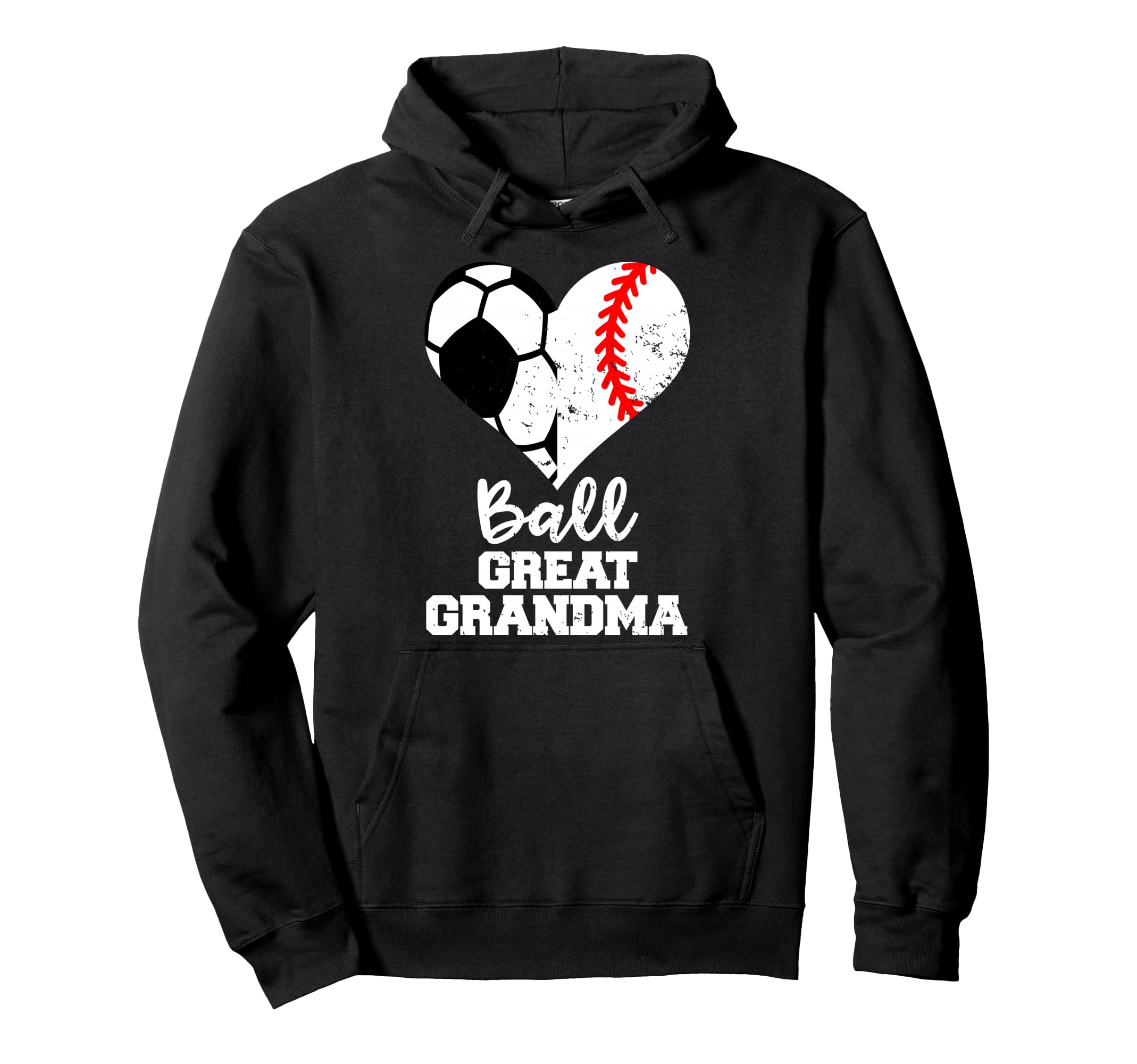 Ball Great Grandma Heart Funny Soccer Hoodie - Trendy Graphic Unisex - T-Shirt, Sweatshirt, Hoodie