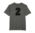 Black Sports Team Number 2 T-Shirt - Trendy Graphic for Adults - T-Shirt, Sweatshirt, Hoodie
