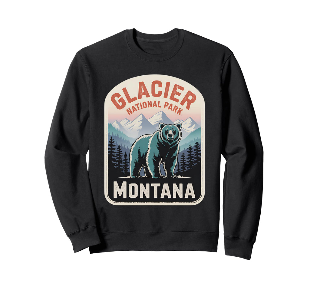 Glacier Grizzly Bear Glacier Sweatshirt - Aesthetic Graphic Men Women - T-Shirt, Sweatshirt, Hoodie