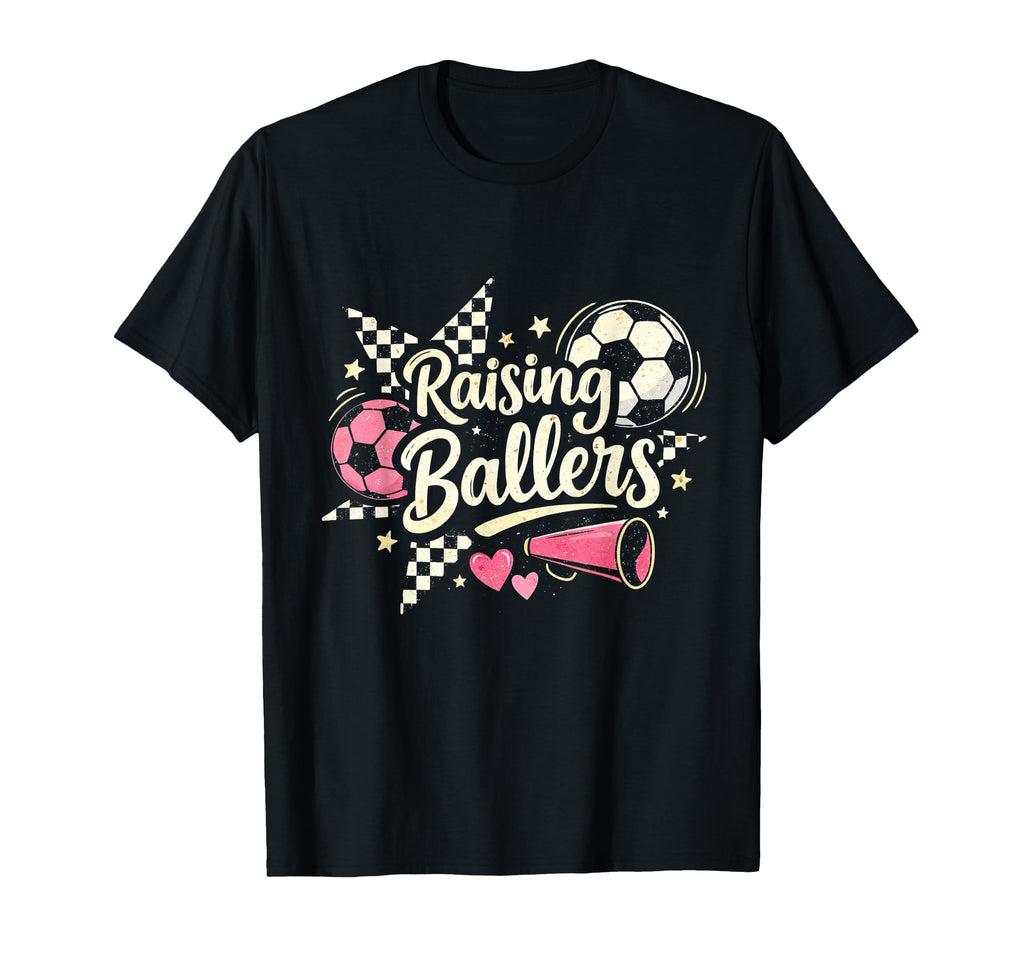 Raising Ballers Soccer Mom Funny T-Shirt - Minimalist Print for Adults - T-Shirt, Sweatshirt, Hoodie
