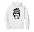 Mom Life Messy Bun Hair Funny Soccer Cheer Hoodie - Unique Graphic Unisex - T-Shirt, Sweatshirt, Hoodie