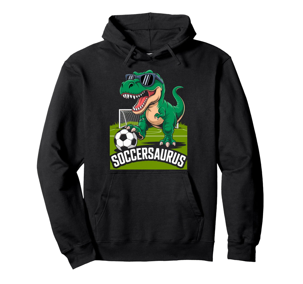 Soccersaurus Dinosaur T Rex Soccer Goalie Hoodie - Minimalist Print Unisex - T-Shirt, Sweatshirt, Hoodie