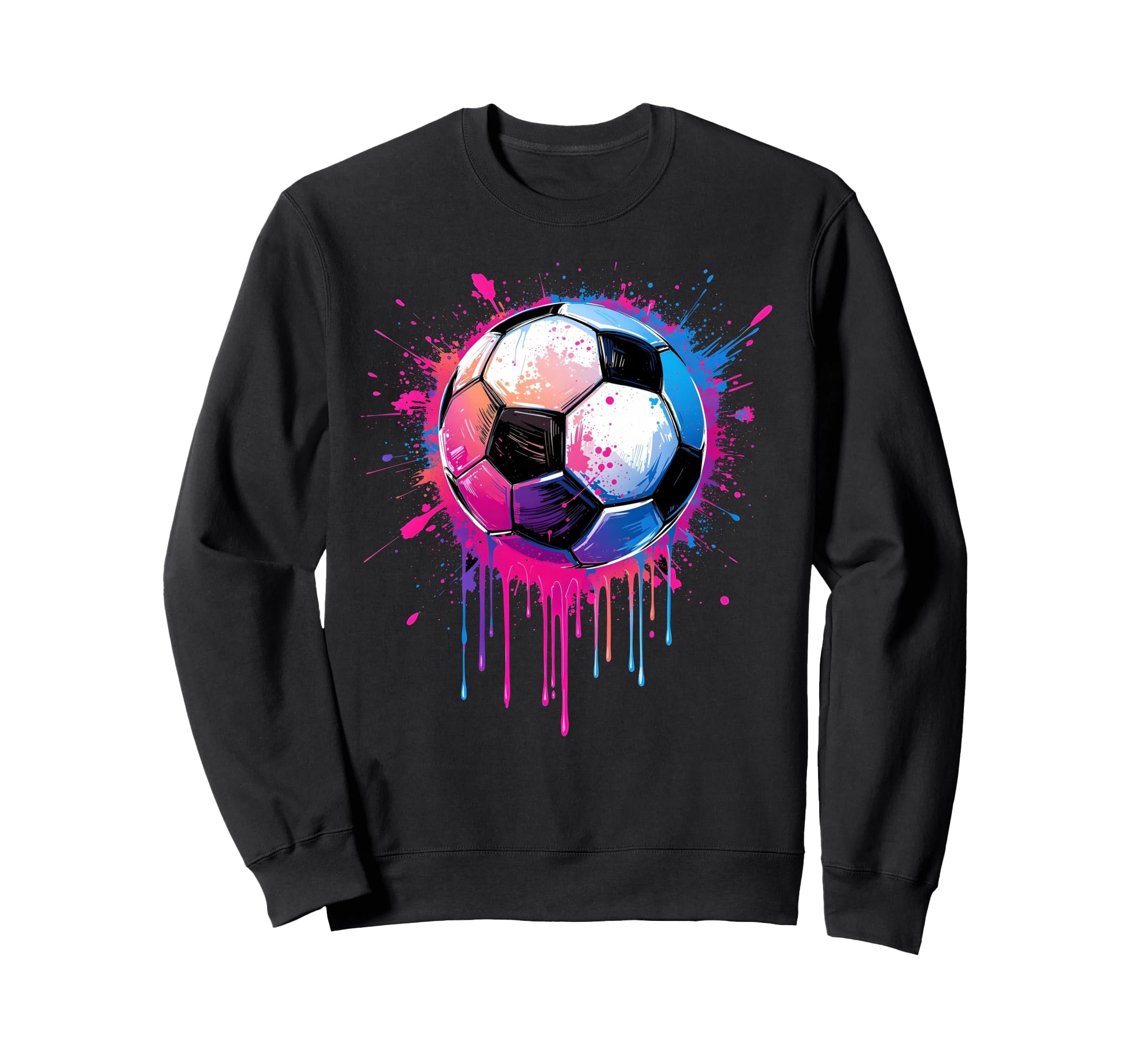 Soccer Awesome Colorful Soccer Drip Sweatshirt - Graphic Print Unisex - T-Shirt, Sweatshirt, Hoodie