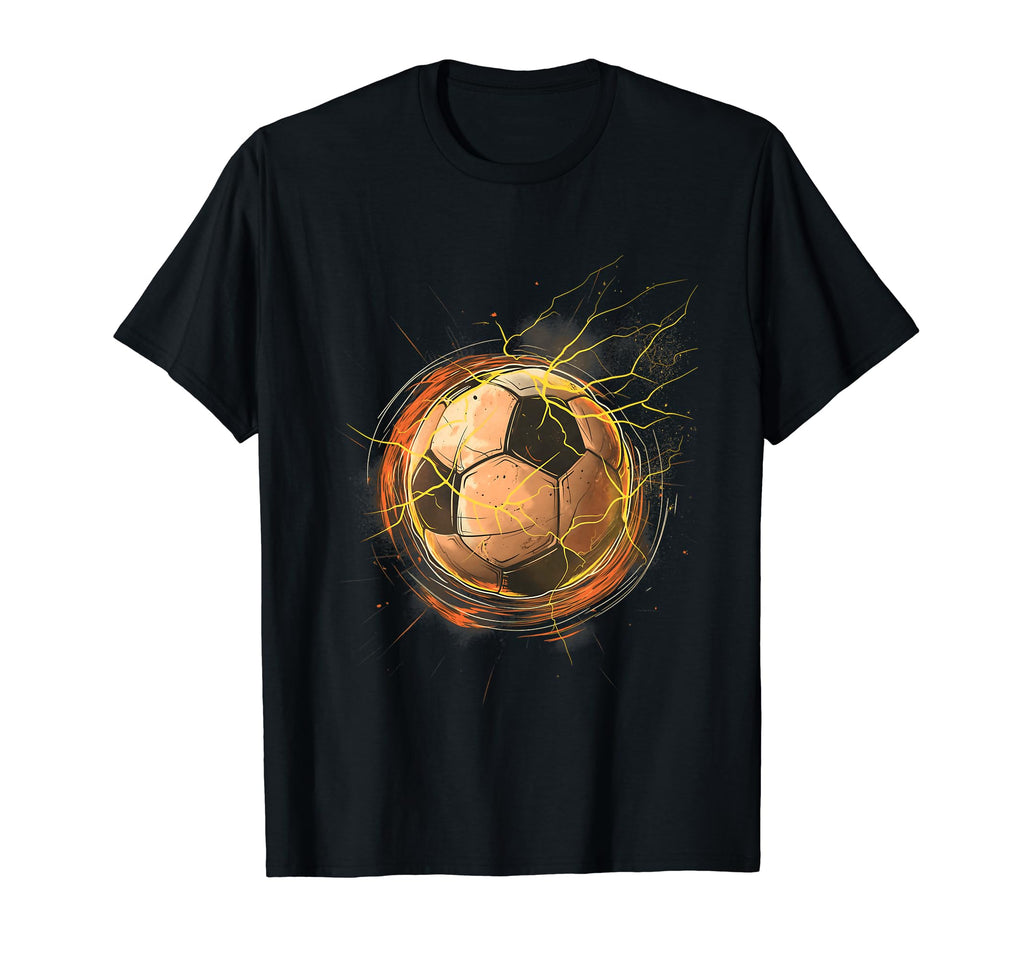 Lightning Soccer Ball Sports Futbol T-Shirt - Novelty Apparel for Adults - T-Shirt, Sweatshirt, Hoodie
