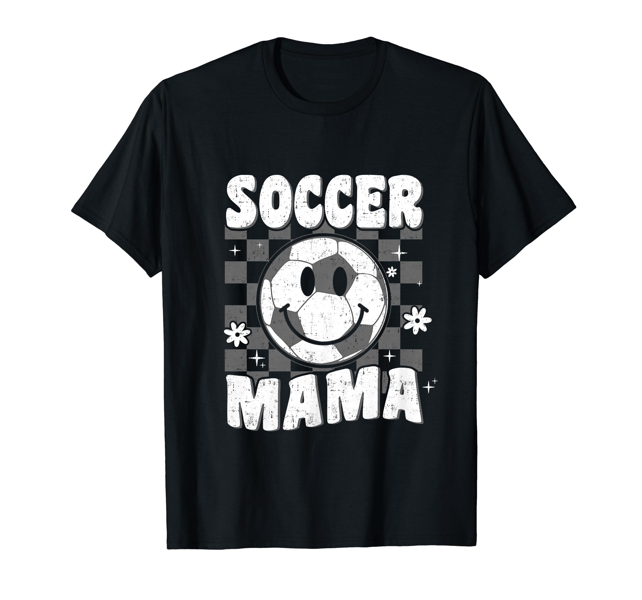 Groovy Checkered Soccer Mama Soccer T-Shirt - Novelty Apparel for Adults - T-Shirt, Sweatshirt, Hoodie