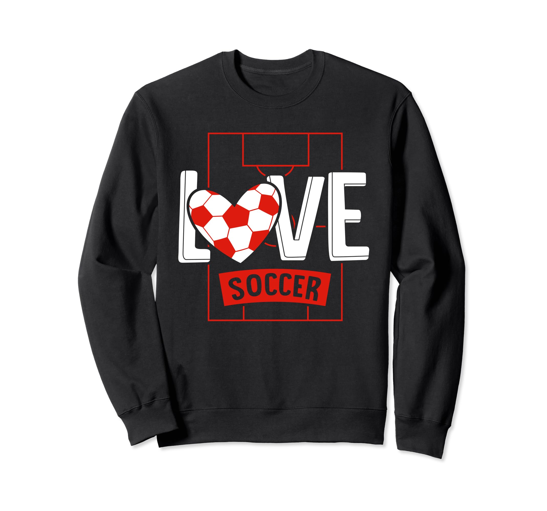 Love Soccer Funny Hearty Soccer Sweatshirt - Aesthetic Graphic Unisex - T-Shirt, Sweatshirt, Hoodie